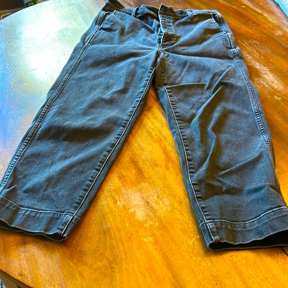 Madewell Black Wide Leg Crop Jeans